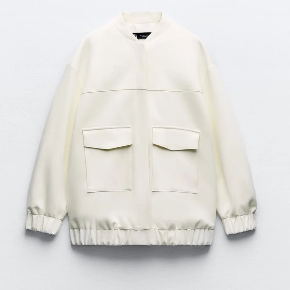 ZARA OVERSIZED LONG BOMBER WHITE SIZE XS L - Picture 13 of 16